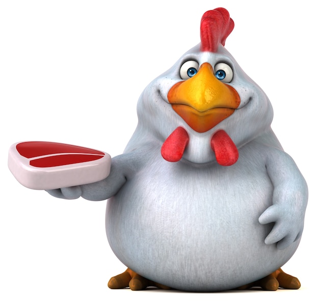 Pollo divertido - Ilustración 3D