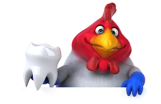 Pollo divertido - Ilustración 3D