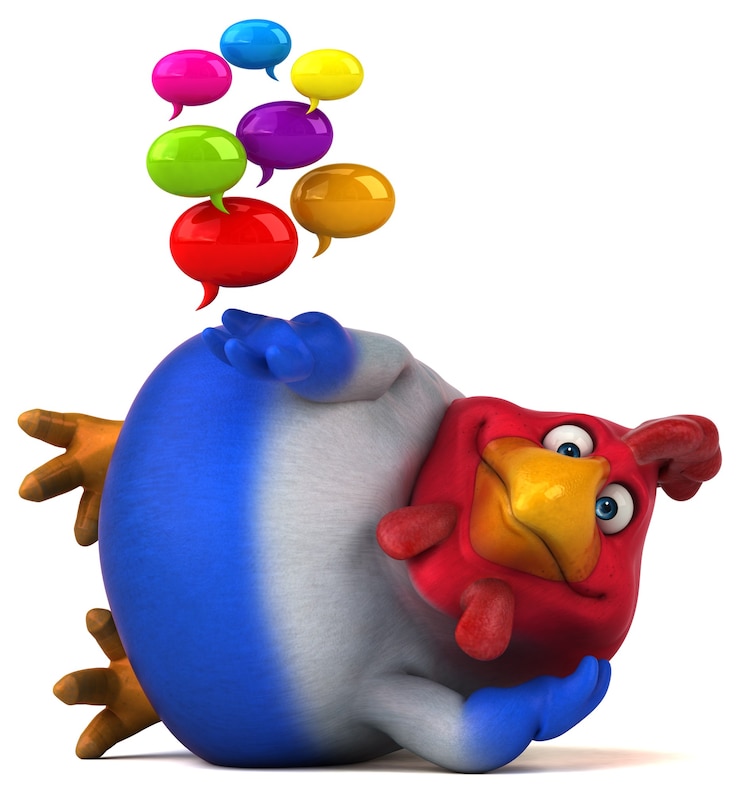 Foto pollo divertido - ilustración 3d