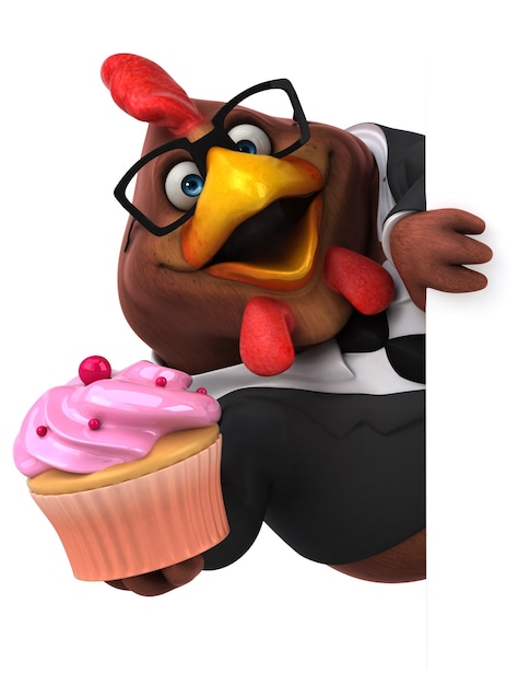 Pollo divertido - Ilustración 3D