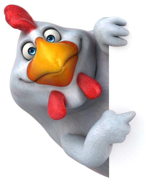 Pollo divertido - Ilustración 3D