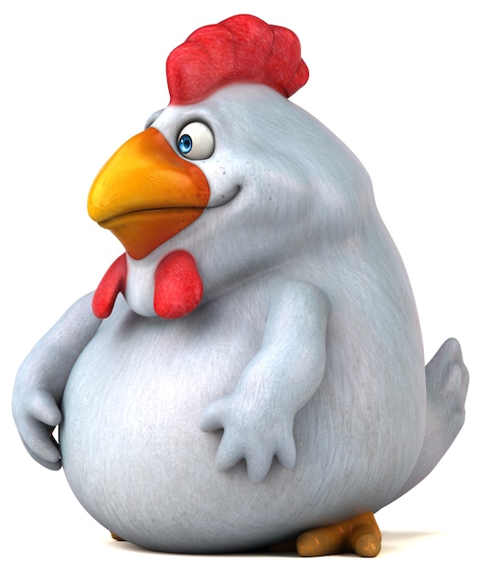 Pollo divertido - Ilustración 3D