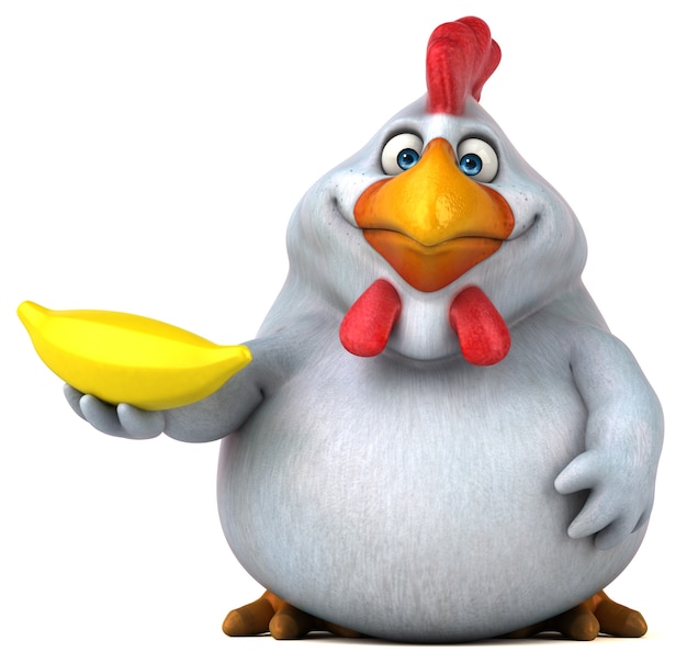 Pollo divertido - Ilustración 3D