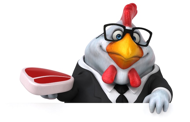 Pollo divertido - Ilustración 3D