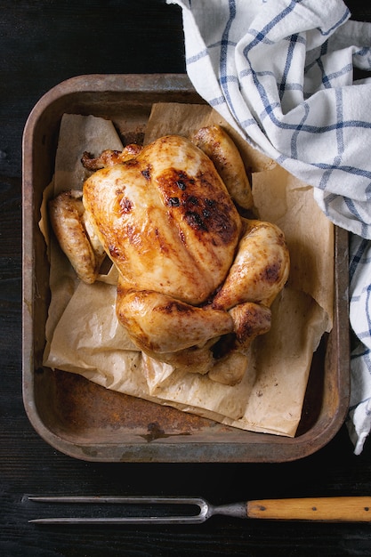 Pollo entero a la parrilla orgánico