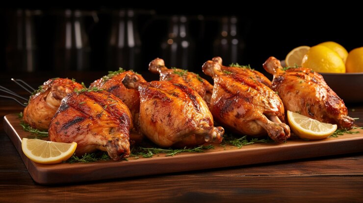 Foto pollo con hierbas papel tapiz hd 8k imagen fotográfica de stock