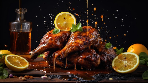 Pollo Jerk, un plato de carne a la parrilla picante de Jamaica