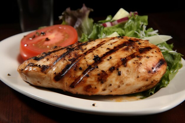 Pollo a la parrilla y acompañamientos