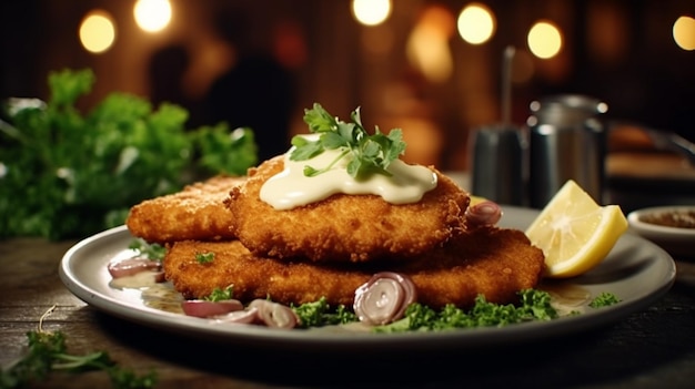 pollo a la parrilla con salsa blanca