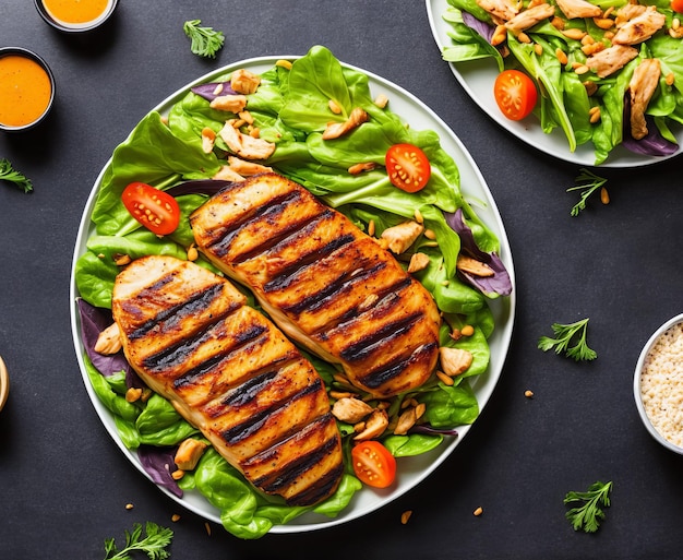 pollo a la parrilla con verduras
