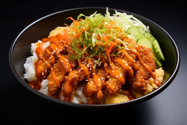 El pollo picante Katsu Donburi es un deleite