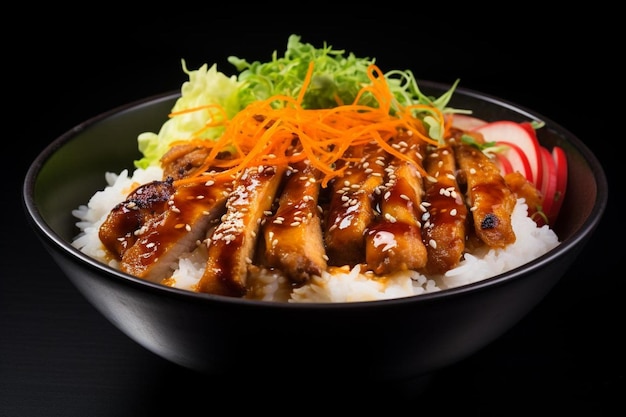 El pollo picante Teriyaki Donburi