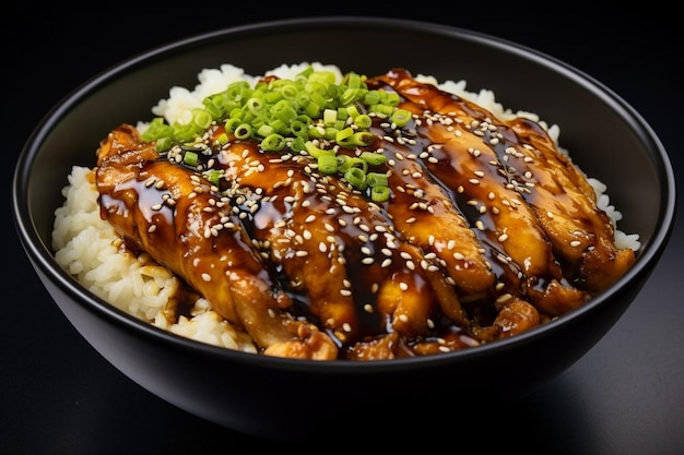 El pollo de soya Miso Teriyaki Donburi Bliss