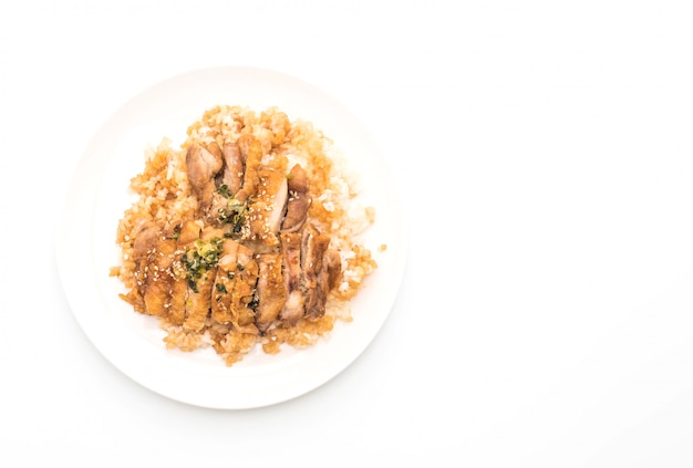 Pollo Teriyaki Con Arroz Cubierto