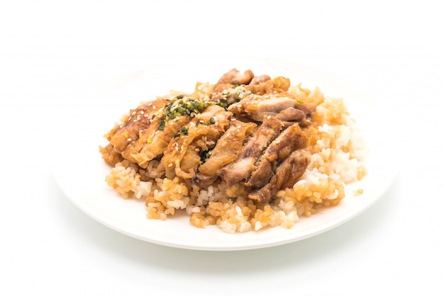 Pollo Teriyaki Con Arroz Cubierto