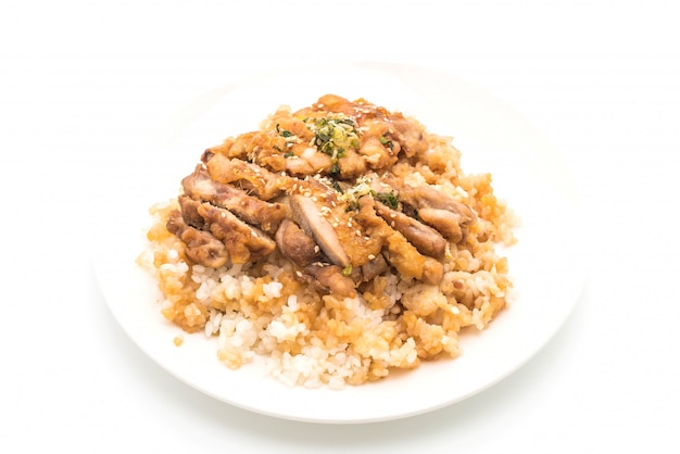 Pollo Teriyaki Con Arroz Cubierto