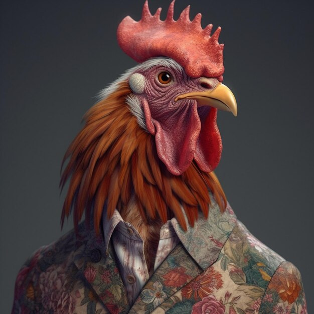 Un pollo vestido como un Boss NFT Art Generative AI