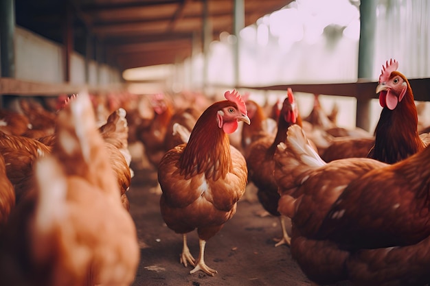 Pollos rojos en el gallinero IA generativa 1