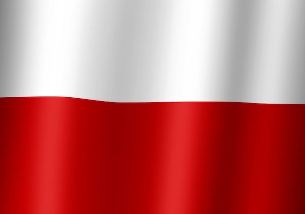 Polonia bandera nacional 3d ilustración vista cercana