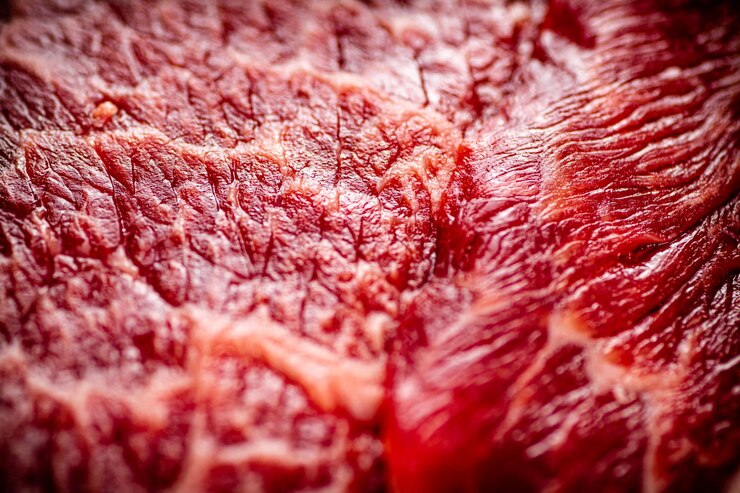 Polpa de carne crua Fundo macro Textura de carne