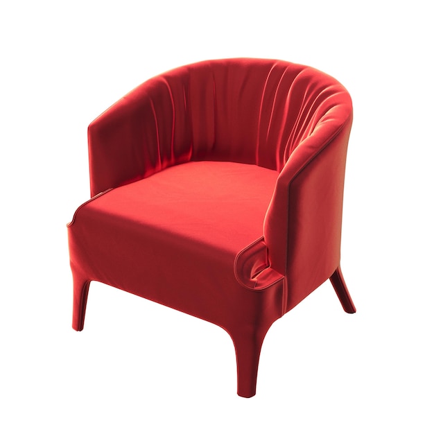 poltrona isolada no fundo branco, móveis de interior, ilustração 3D, renderização cg