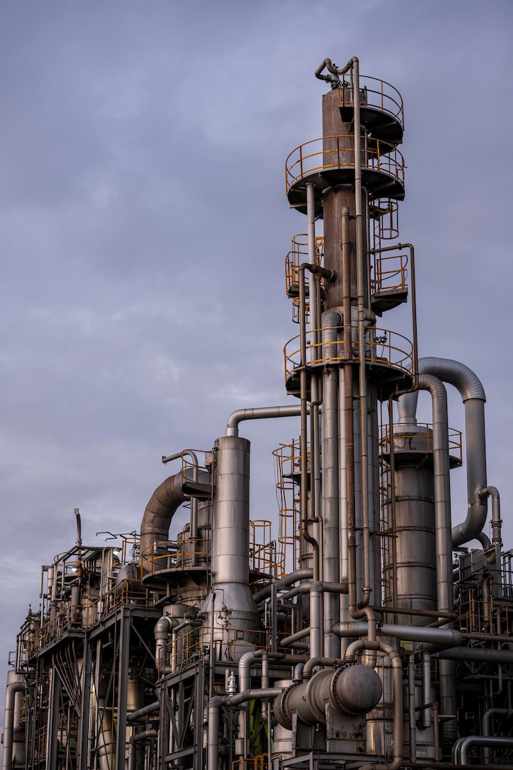Foto poluição ambiental e exterior da fábrica