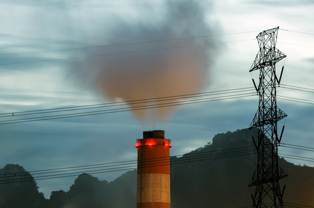 Foto poluição de emissões de fábricas de aquecimento global