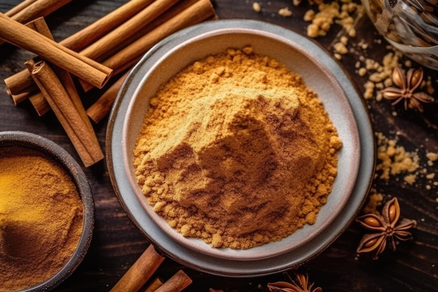 polvo de canela en la cocina publicidad profesional fotografía de alimentos