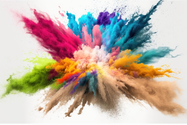 polvo de explosión con salpicaduras de diferentes colores