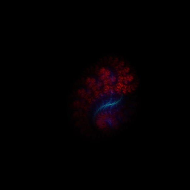 El polvo de la nebulosa fractal colorida sobre un fondo negro