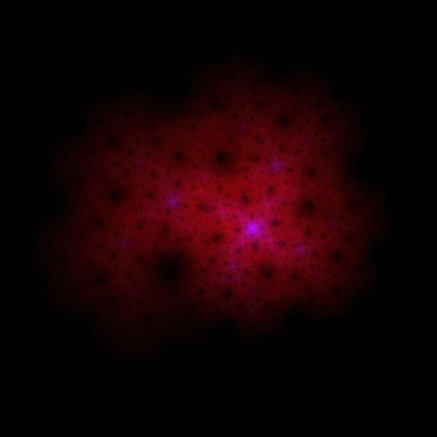 El polvo de la nebulosa fractal colorida sobre un fondo negro