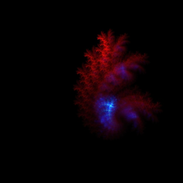 Polvo de nebulosa fractal colorido sobre fondo negro