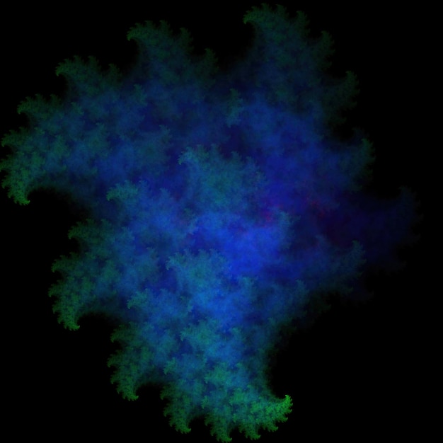 Polvo de nebulosa fractal colorido sobre fondo negro