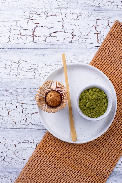 Polvo de té verde japonés matcha