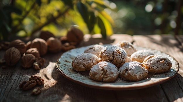 Polvorones pão curto espanhol biscoitos esmagadores com açúcar em pó meltinyourmouth