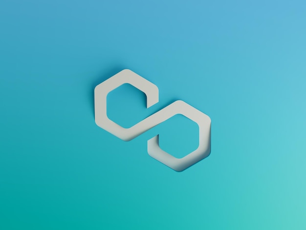 Foto polygon matic crypto simple minimal modern corporate gradient 3d ilustración fondo