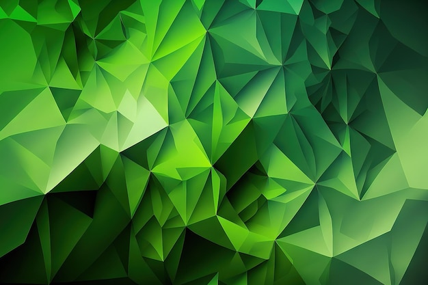 Foto polygonales abstraktes design der grünen hintergrundsteigung