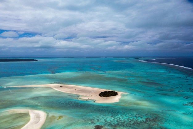 Polynesien Cook Island aitutaki Lagune tropisches Paradies Luftbild