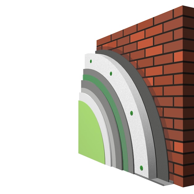 Foto polystyrol-wanddämmung 3d-schema