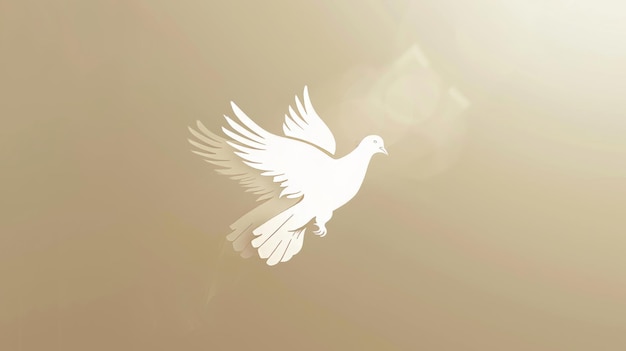 Pomba da Paz Uma ilustração simples de um símbolo de pomba gerada por IA