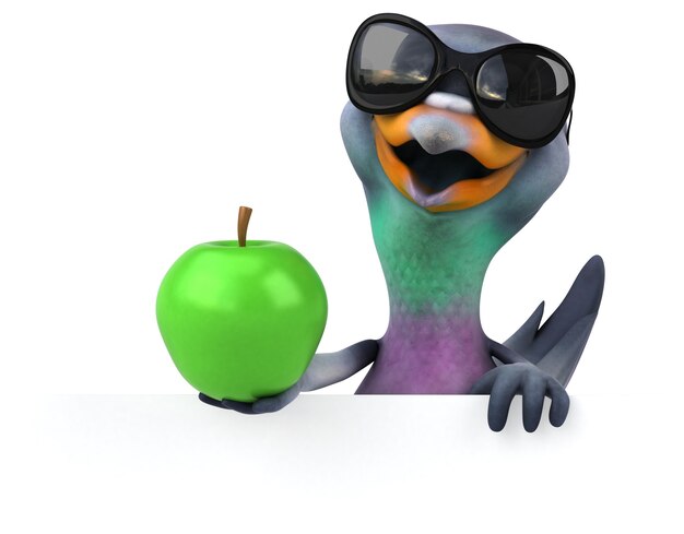 Pombo divertido - ilustração 3d