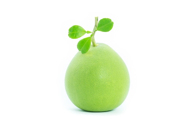 Pomelo aislado sobre fondo blanco. Fruta tropical famosa en Tailandia.