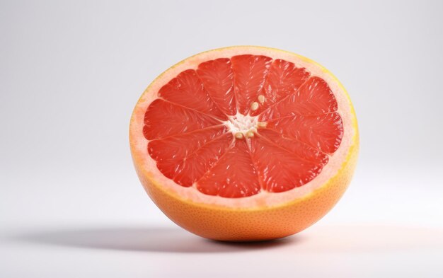 Un pomelo de cerca aislado en un fondo blanco vegano cítricos frutas tropicales ai generado