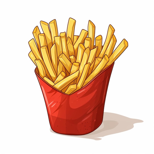 Pommes Frites 2D-Vektorillustration-Cartoon auf weißem Hintergrund