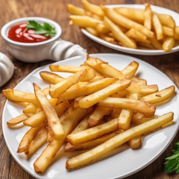 Pommes Frites auf einem Teller