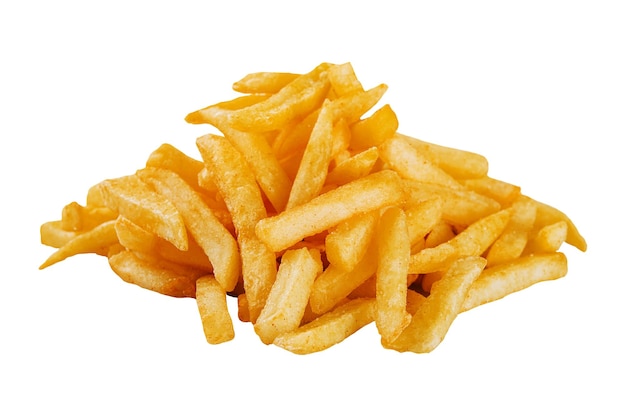 Pommes frites auf weißem Hintergrund