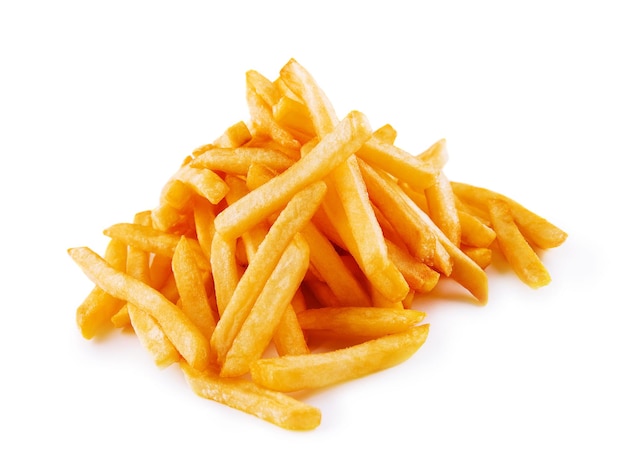 Pommes-Frites getrennt auf weißem Hintergrund