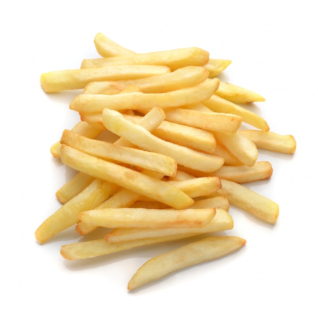 Pommes Frites isoliert auf Weiß