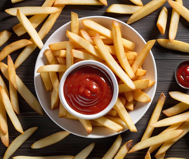 Pommes Frites mit Ketchup