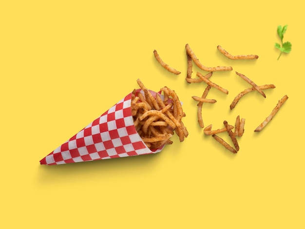 Pommes Frites mit schönem Hintergrund